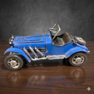 premium-vintage-blue-roadster-metal-sculpture-3-5