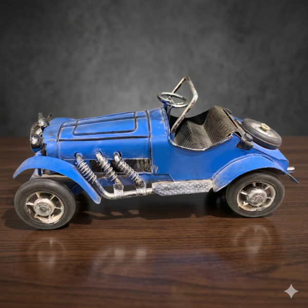Premium Vintage Blue Roadster Metal Sculpture (3.5″)