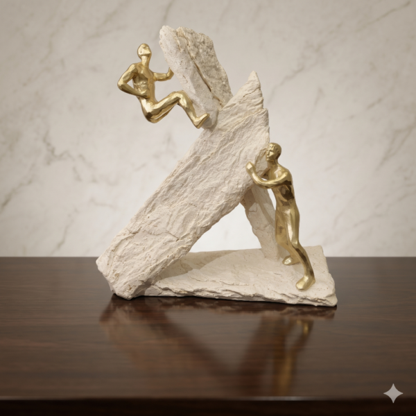 “Ascent to Success” Teamwork & Ambition Rock Climber Sculpture (10″)