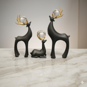 ethereal-gold-crystal-deer-figurine-set