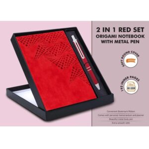 2-in-1-red-executive-gift-set-origami-notebook-metal-pen