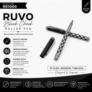 ruvo-black-check-roller-pen-bold-patterns-refined-performance