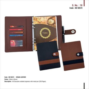 a5-executive-vegan-leather-organizer-with-metal-pen-black-brown