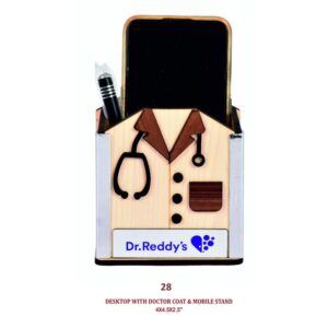 custom-branded-doctor-coat-design-wooden-desk-organizer-with-mobile-stand-4-x-4-5-x-2-5